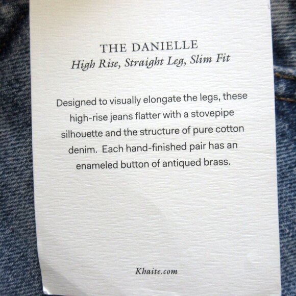 NWT Khaite Danielle in Bryce High Rise Slim Fit Straight Leg Jeans 26 - Picture 3 of 6